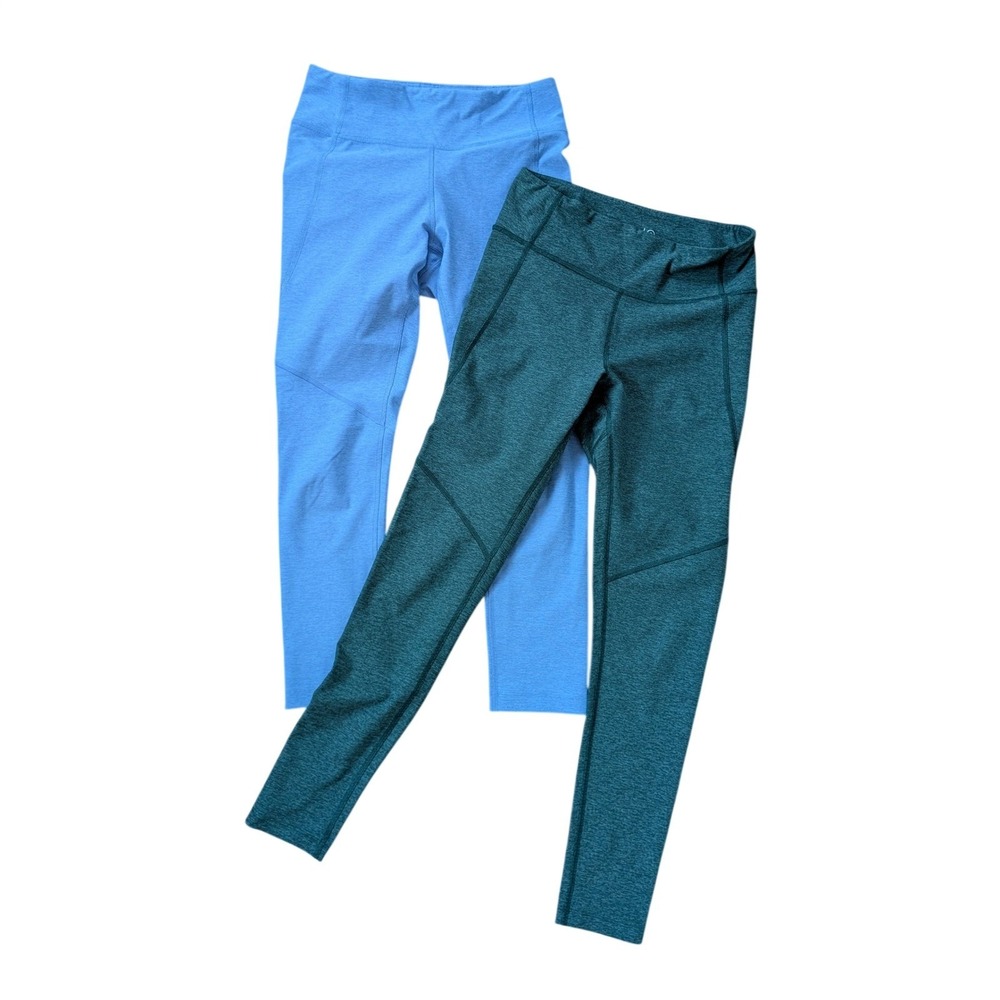 Outdoor Voices Leggings Lot of 2 Women's Small Blue Green Stretch‎ Athletic